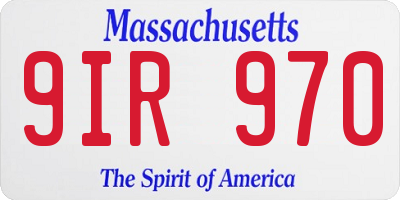 MA license plate 9IR970