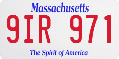 MA license plate 9IR971