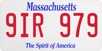 MA license plate 9IR979