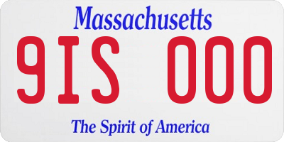 MA license plate 9IS000