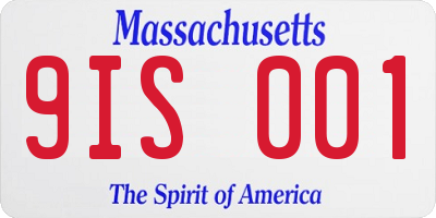 MA license plate 9IS001
