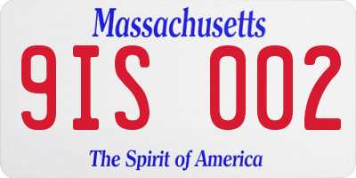 MA license plate 9IS002