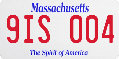 MA license plate 9IS004