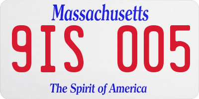 MA license plate 9IS005