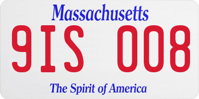 MA license plate 9IS008