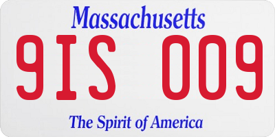 MA license plate 9IS009