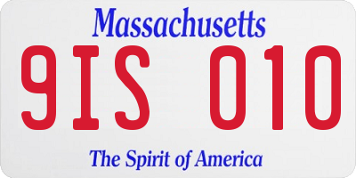 MA license plate 9IS010
