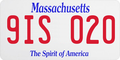 MA license plate 9IS020