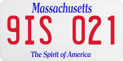 MA license plate 9IS021