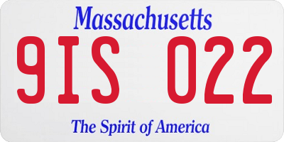 MA license plate 9IS022
