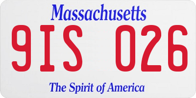 MA license plate 9IS026