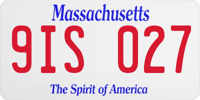 MA license plate 9IS027