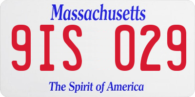 MA license plate 9IS029