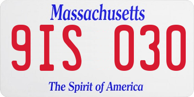 MA license plate 9IS030