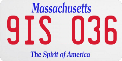 MA license plate 9IS036
