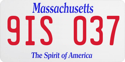 MA license plate 9IS037