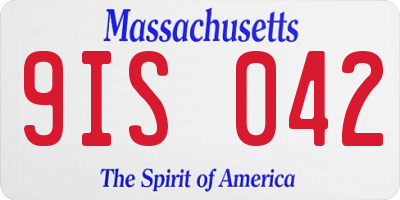 MA license plate 9IS042