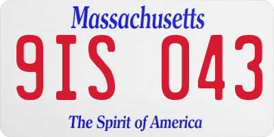 MA license plate 9IS043
