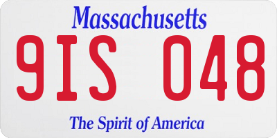 MA license plate 9IS048
