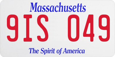 MA license plate 9IS049
