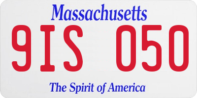MA license plate 9IS050