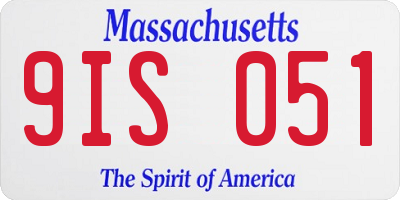 MA license plate 9IS051