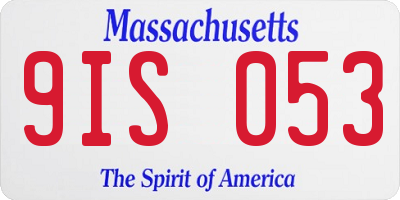 MA license plate 9IS053