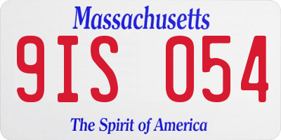 MA license plate 9IS054