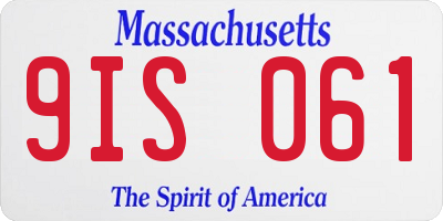 MA license plate 9IS061