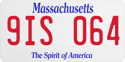 MA license plate 9IS064