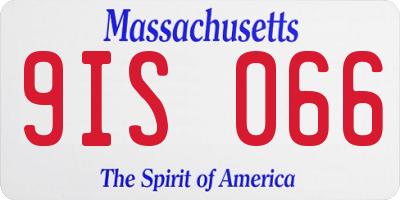 MA license plate 9IS066