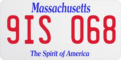 MA license plate 9IS068