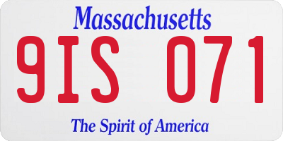 MA license plate 9IS071