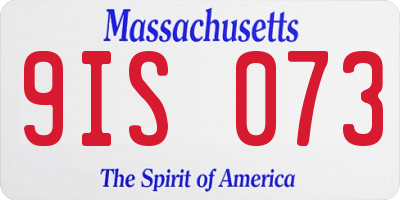 MA license plate 9IS073