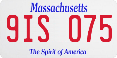 MA license plate 9IS075