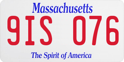 MA license plate 9IS076