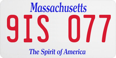 MA license plate 9IS077
