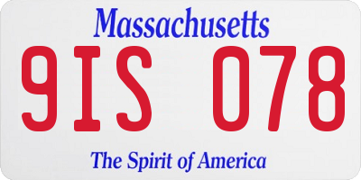 MA license plate 9IS078