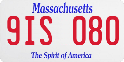 MA license plate 9IS080