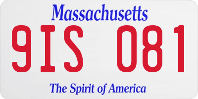 MA license plate 9IS081