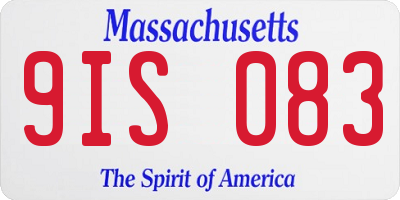 MA license plate 9IS083