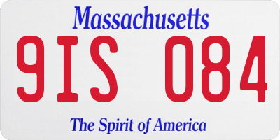 MA license plate 9IS084