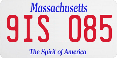 MA license plate 9IS085