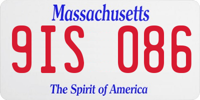 MA license plate 9IS086