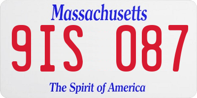 MA license plate 9IS087