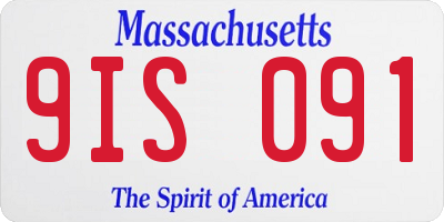 MA license plate 9IS091
