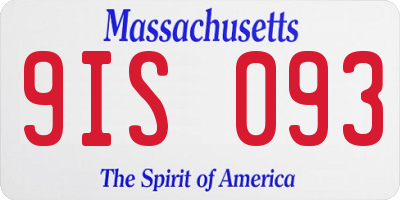 MA license plate 9IS093