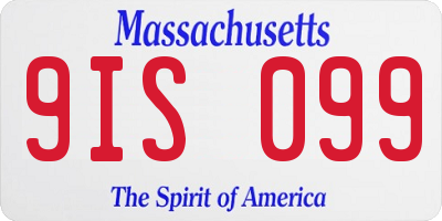 MA license plate 9IS099