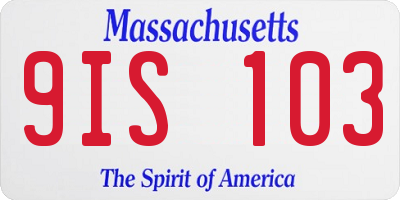 MA license plate 9IS103