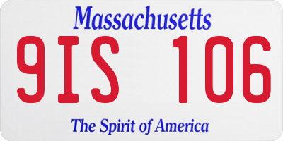 MA license plate 9IS106